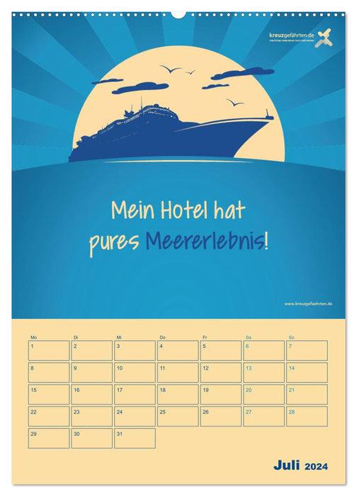compagnons de croisière : Mon hôtel sait nager - Le calendrier mural pour les croisiéristes et les vacanciers à la mer à 360° (CALVENDO Premium Wall Calendar 2024) 