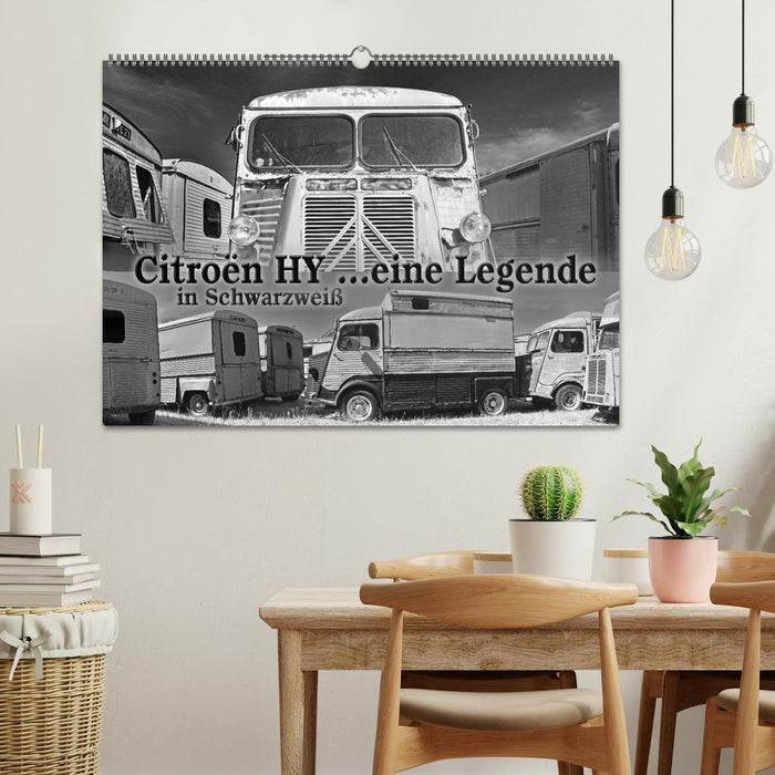 Citroën HY une légende en noir et blanc (Calendrier mural CALVENDO 2024) 
