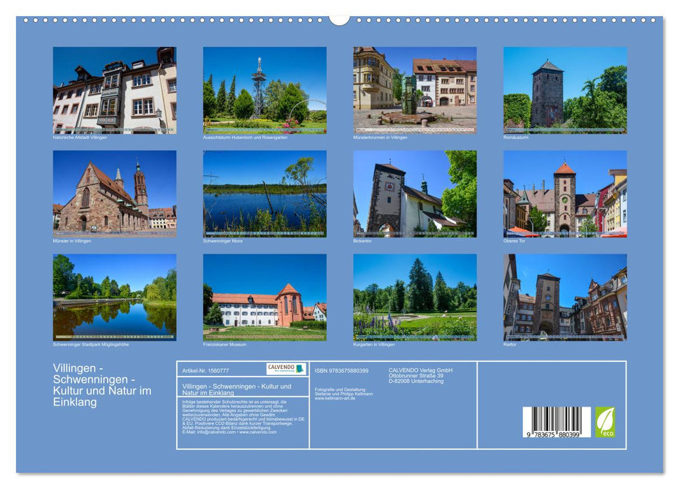 Villingen-Schwenningen - Kultur und Natur im Einklang (CALVENDO Premium Wandkalender 2024)