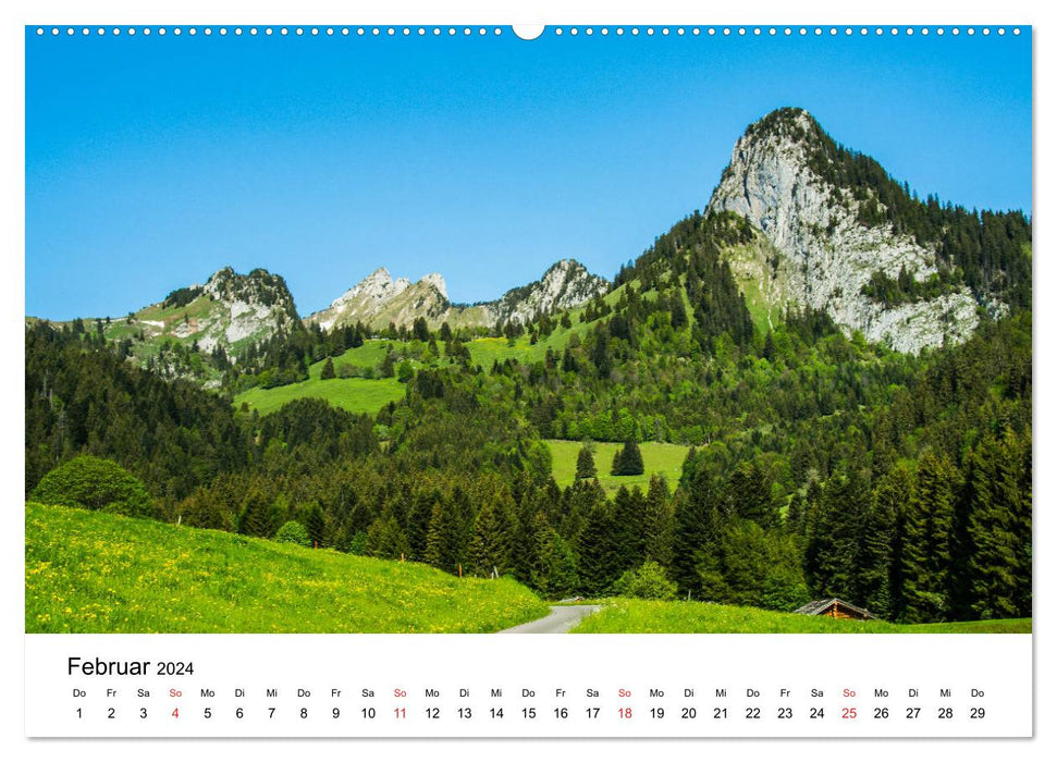 Gesichter der Schweiz - Walliser Weiden (CALVENDO Premium Wandkalender 2024)