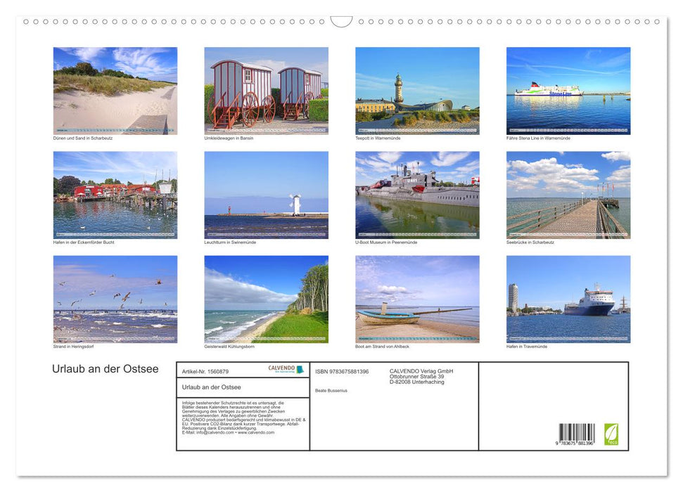Urlaub an der Ostsee (CALVENDO Wandkalender 2024)