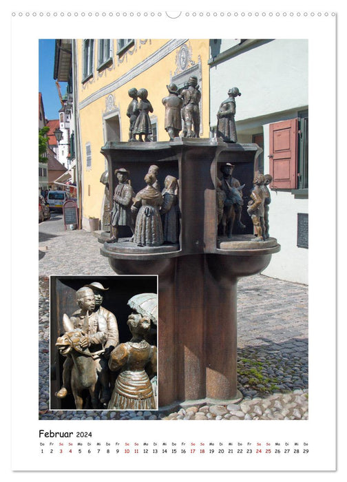 Wangen im Allgäu und seine schönen Brunnen (CALVENDO Premium Wandkalender 2024)