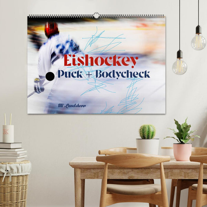 Eishokey Puck und Bodycheck (CALVENDO Wandkalender 2024)