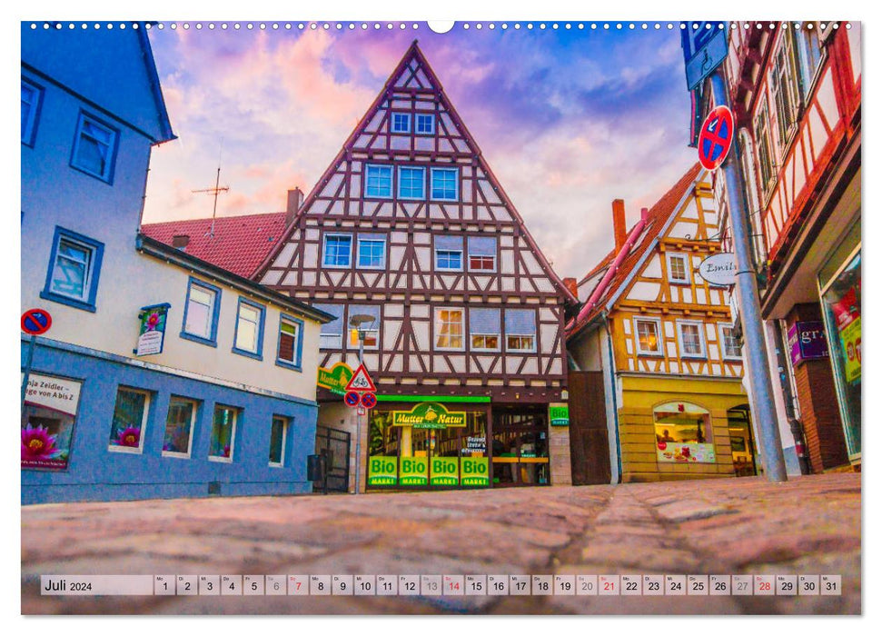 Leonberg - Altstadt in Abendstimmung (CALVENDO Premium Wandkalender 2024)