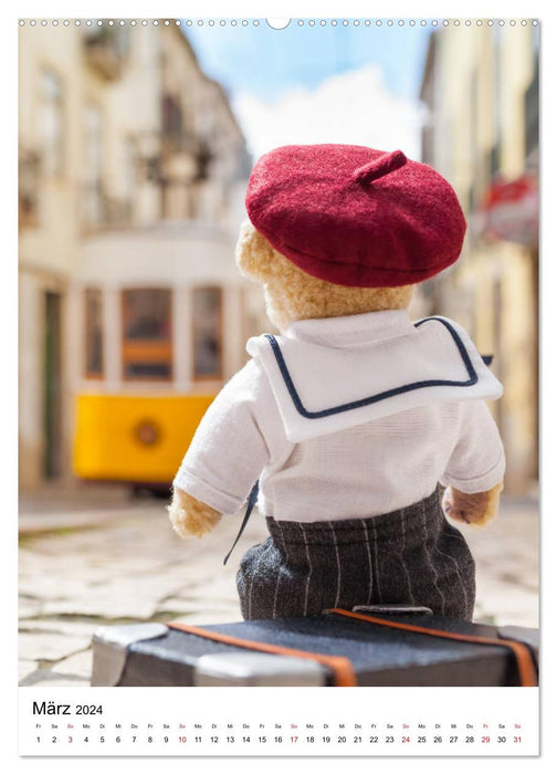 Teddybären Abenteuer - Zu Hause und Unterwegs (CALVENDO Premium Wandkalender 2024)