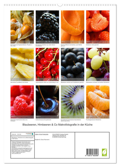 Blaubeeren, Himbeeren & Co - Makrofotografie in der Küche (CALVENDO Premium Wandkalender 2024)