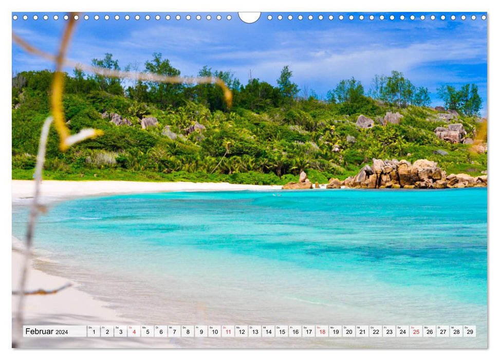 Seychelles - île paradisiaque au large de la côte est de l'Afrique (calendrier mural CALVENDO 2024) 