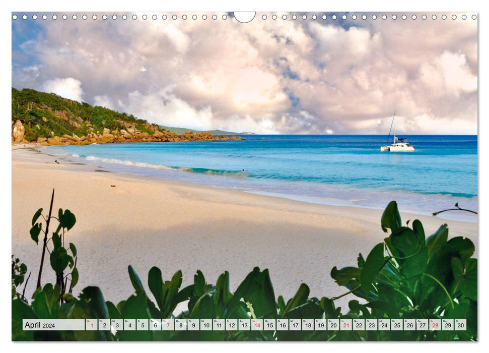 Seychelles - île paradisiaque au large de la côte est de l'Afrique (calendrier mural CALVENDO 2024) 