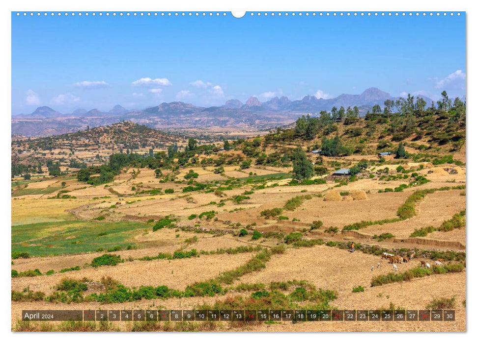 Äthiopische Landschaften (CALVENDO Premium Wandkalender 2024)