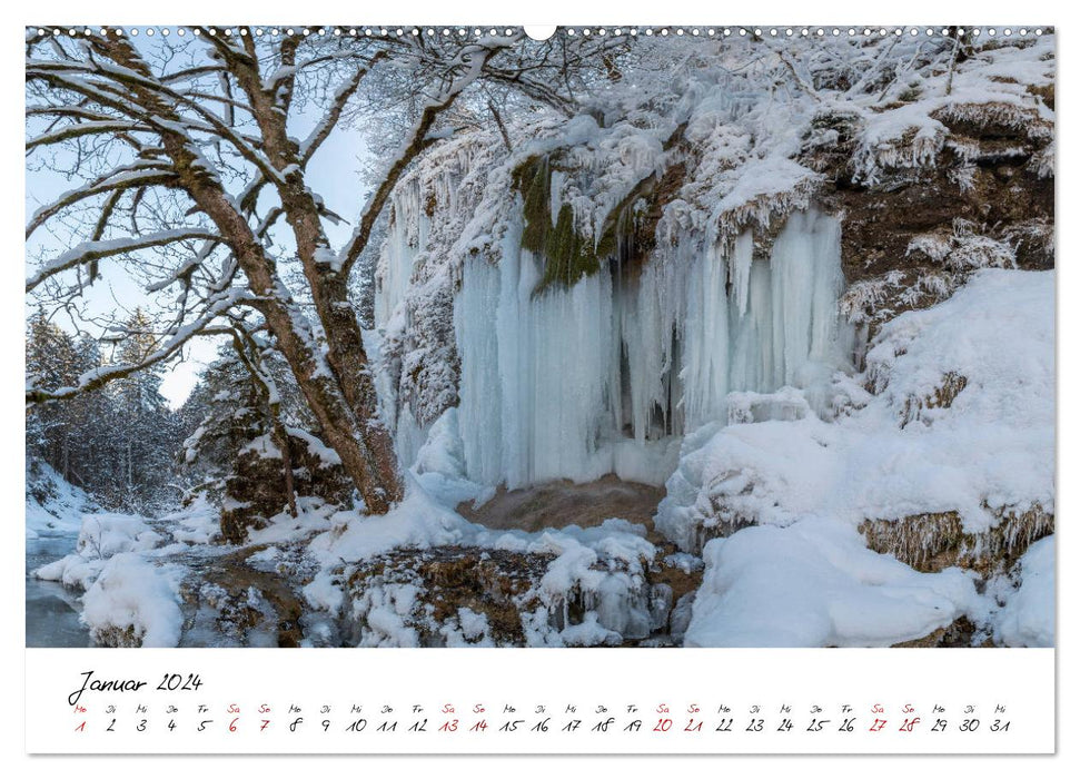 Wasserfälle, Klamme und Tobel in den bayerischen Alpen (CALVENDO Wandkalender 2024)