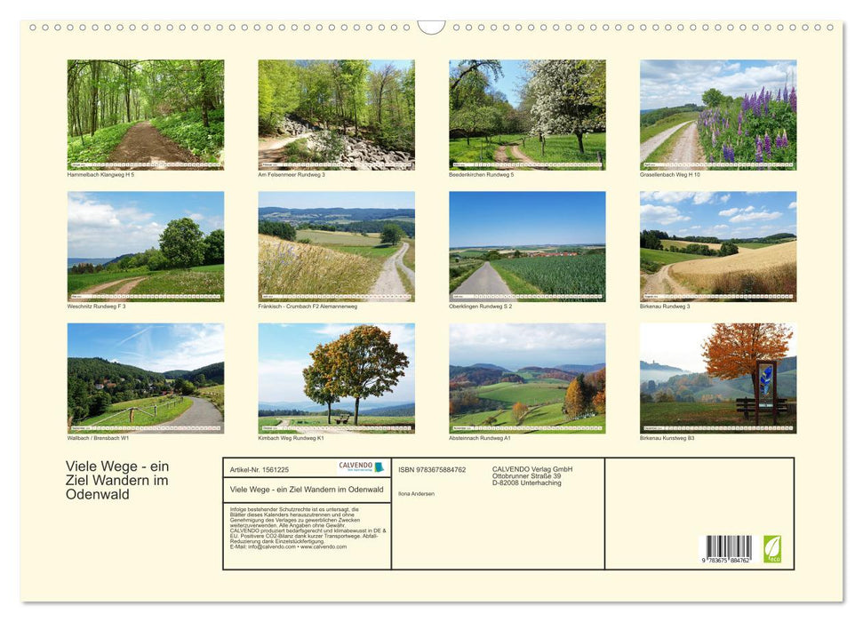 Viele Wege - ein Ziel Wandern im Odenwald (CALVENDO Wandkalender 2024)