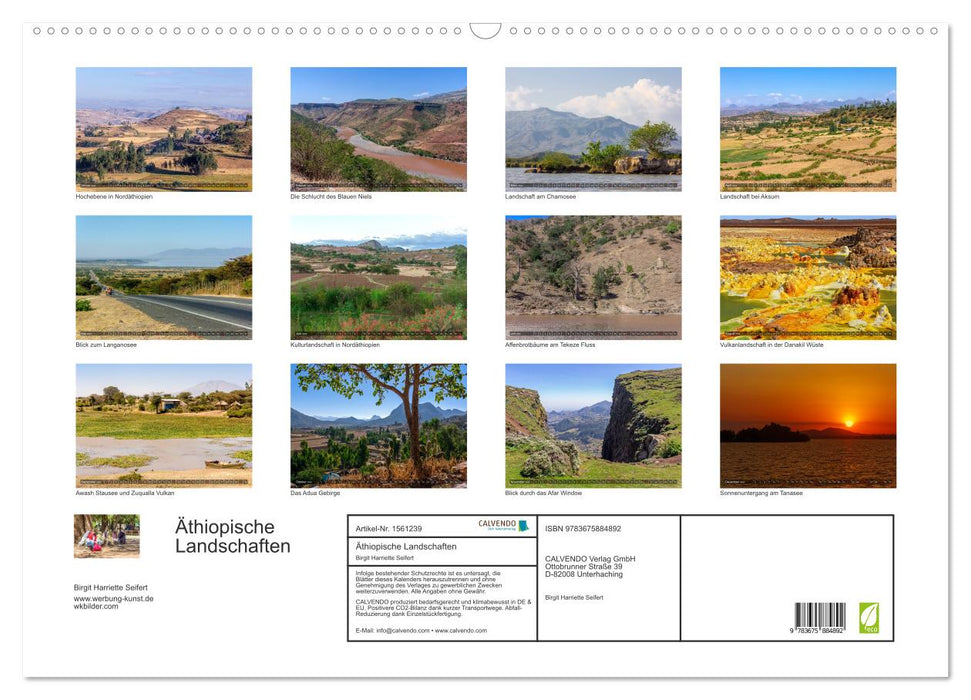 Äthiopische Landschaften (CALVENDO Wandkalender 2024)