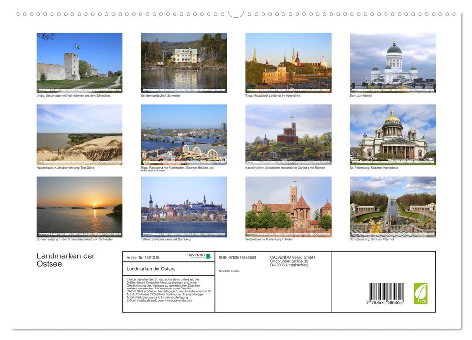 Landmarken der Ostsee (CALVENDO Premium Wandkalender 2024)
