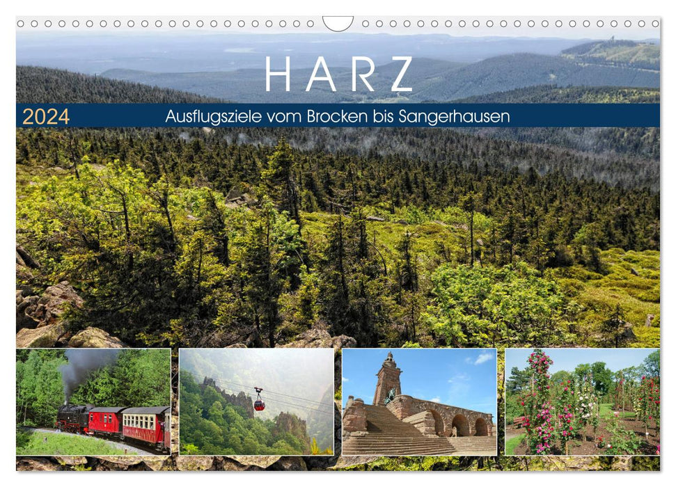 Harz - Ausflugsziele vom Brocken bis Sangerhausen (CALVENDO Wandkalender 2024)