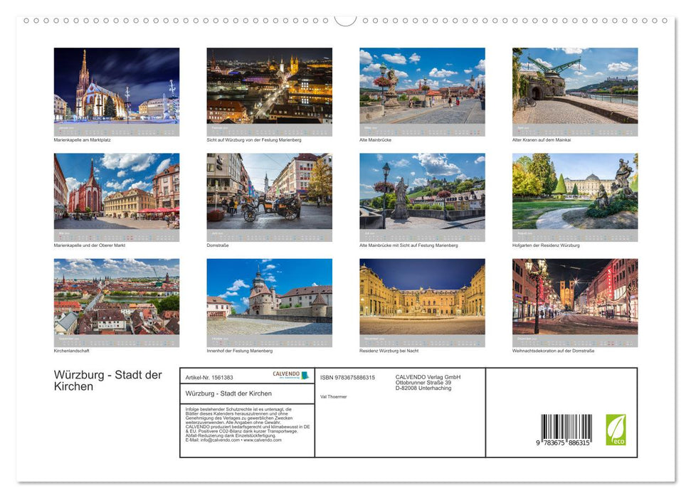 Würzburg - Stadt der Kirchen (CALVENDO Premium Wandkalender 2024)
