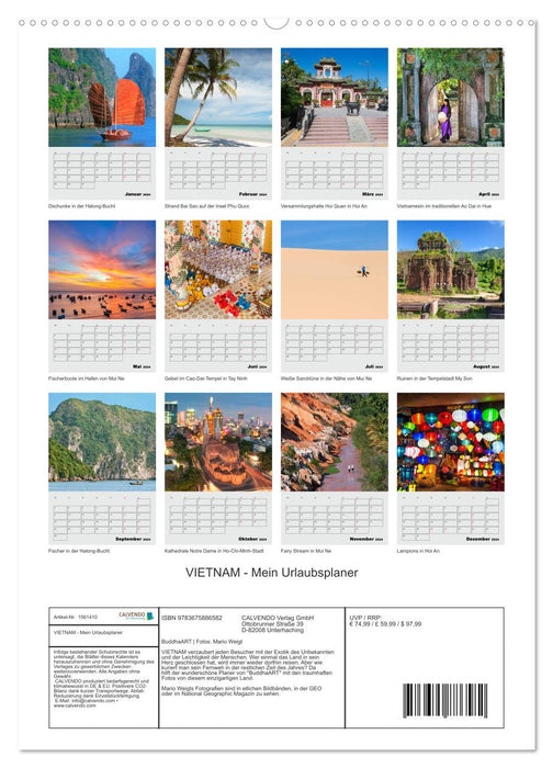 VIETNAM - Mein Urlaubsplaner (CALVENDO Premium Wandkalender 2024)