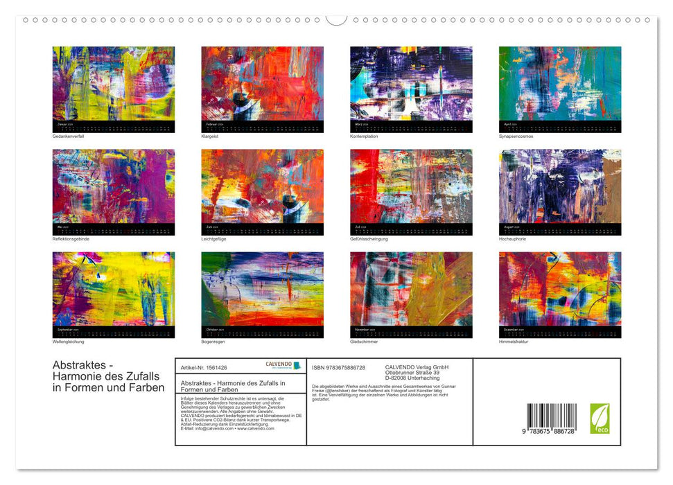 Abstraktes - Harmonie des Zufalls in Formen und Farben (CALVENDO Premium Wandkalender 2024)