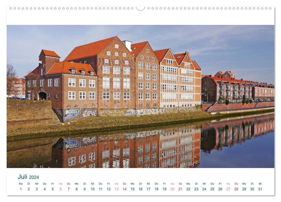 Moin aus Bremen. Herzlich willkommen in unserem Dorf mit Straßenbahn (CALVENDO Premium Wandkalender 2024)