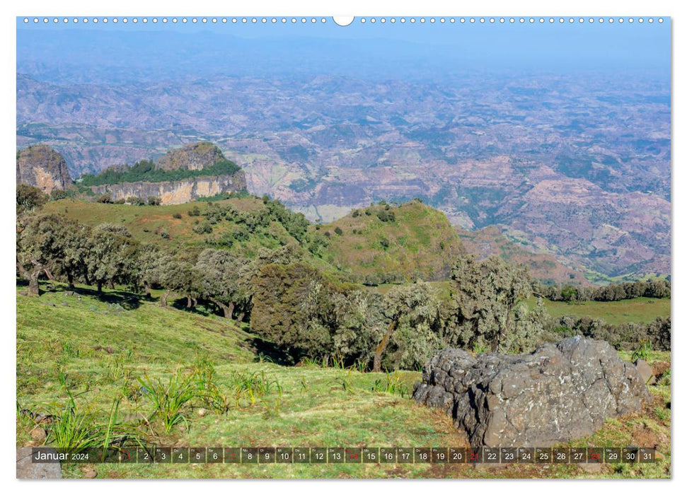 Wandern in Äthiopien (CALVENDO Premium Wandkalender 2024)