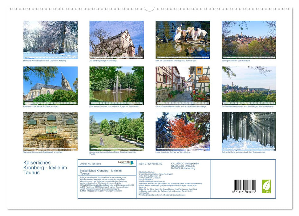 Kaiserliches Kronberg - Idylle im Taunus (CALVENDO Premium Wandkalender 2024)