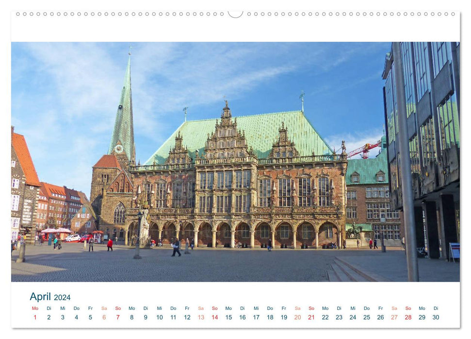 Hello from Bremen. Welcome to our village with tram (CALVENDO wall calendar 2024) 