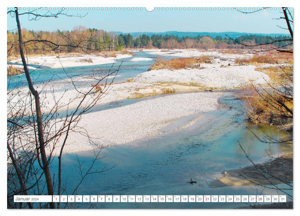 Die Geretsrieder Isarauen - Auwald und Isar im Naturschutzgebiet (CALVENDO Premium Wandkalender 2024)