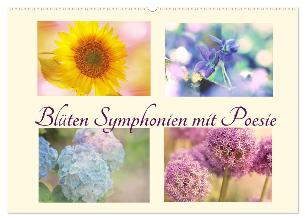 Blüten Symphonien mit Poesie (CALVENDO Wandkalender 2024)