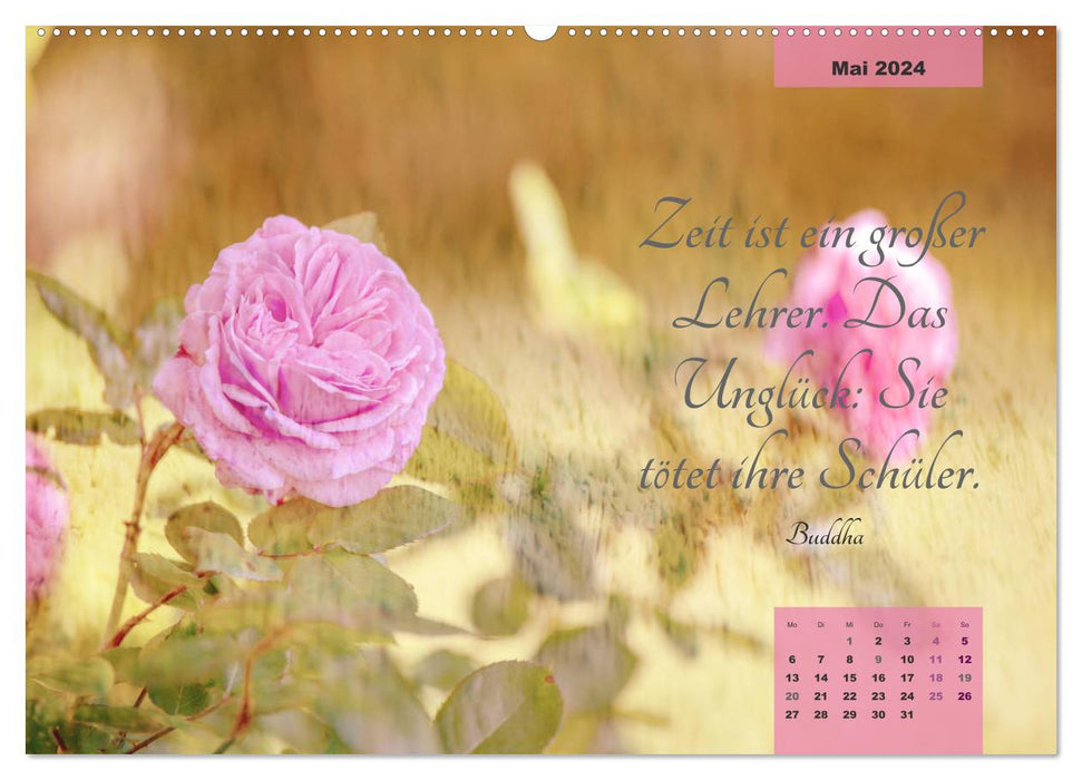 Blüten Symphonien mit Poesie (CALVENDO Wandkalender 2024)