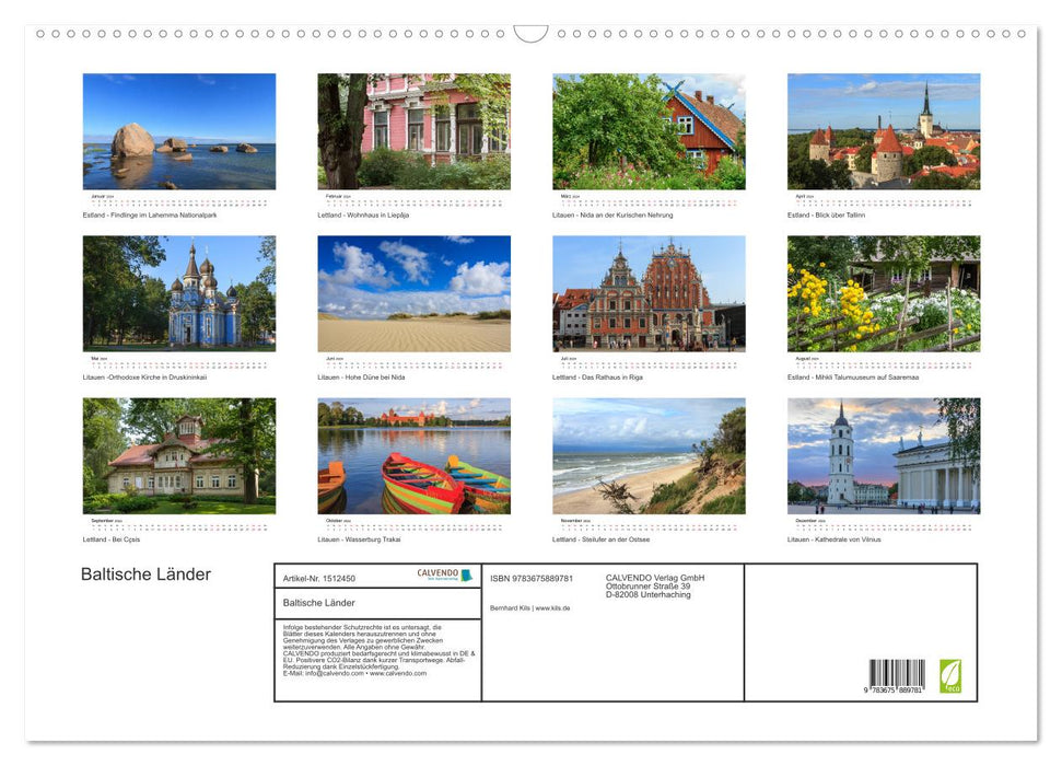 Baltic countries (CALVENDO wall calendar 2024) 