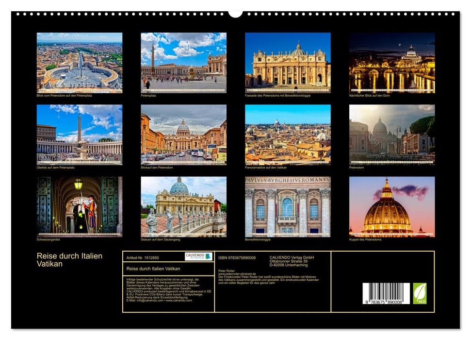 Reise durch Italien Vatikan (CALVENDO Premium Wandkalender 2024)