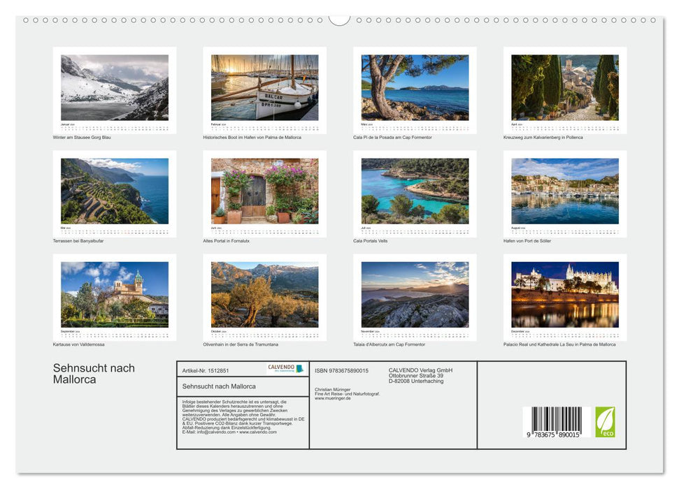 Longing for Mallorca (CALVENDO Premium Wall Calendar 2024) 