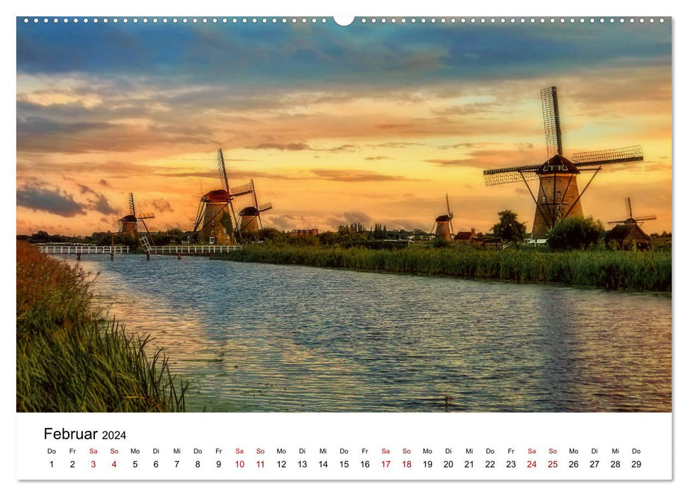 Märchenhafte Windmühlen (CALVENDO Premium Wandkalender 2024)
