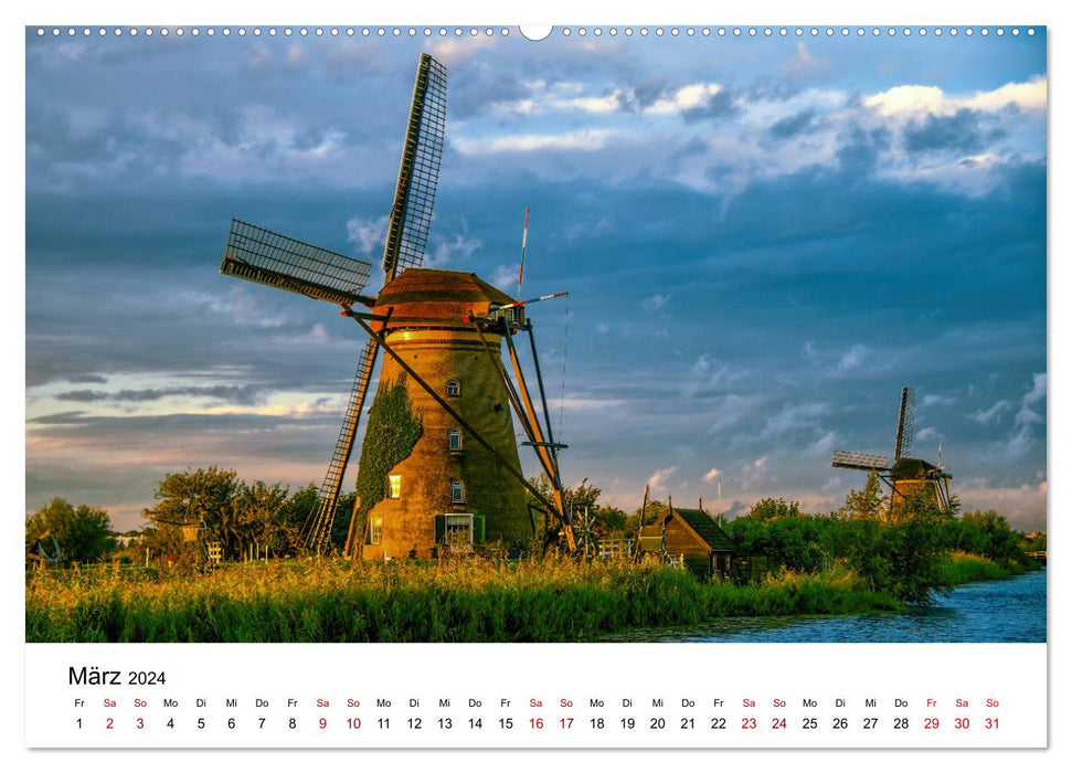 Märchenhafte Windmühlen (CALVENDO Premium Wandkalender 2024)