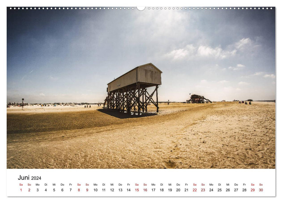 Saint Peter Ording. Light, shadow and nature (CALVENDO Premium Wall Calendar 2024) 