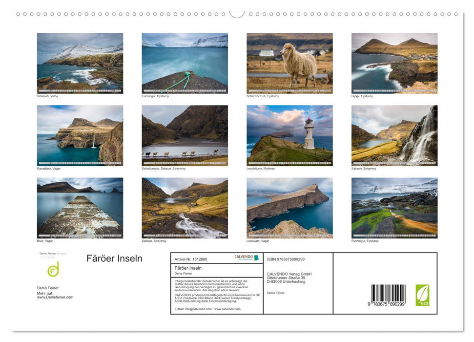 Dream landscape in the North Atlantic. Faroe Islands (CALVENDO Premium Wall Calendar 2024) 