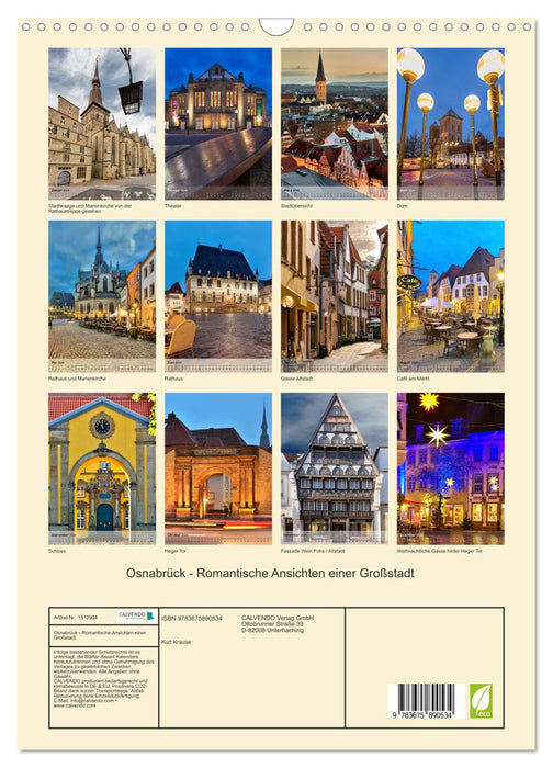 Osnabrück - Romantic views of a big city (CALVENDO wall calendar 2024) 