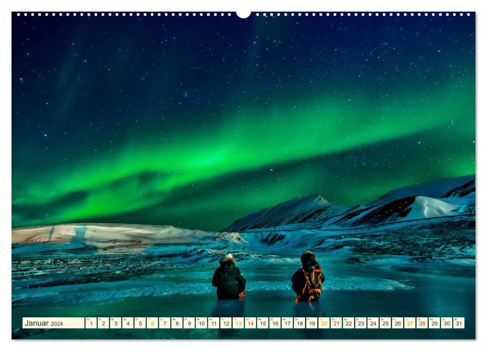 Starry sky in magical light - Northern Lights and Milky Way (CALVENDO wall calendar 2024) 