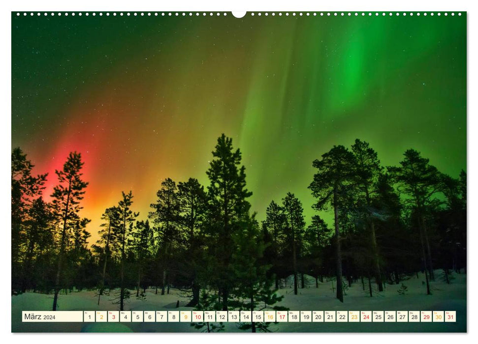 Starry sky in magical light - Northern Lights and Milky Way (CALVENDO wall calendar 2024) 