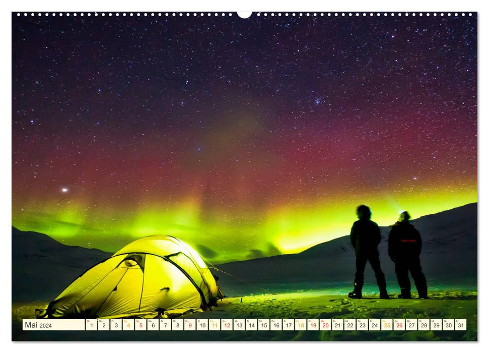 Starry sky in magical light - Northern Lights and Milky Way (CALVENDO wall calendar 2024) 