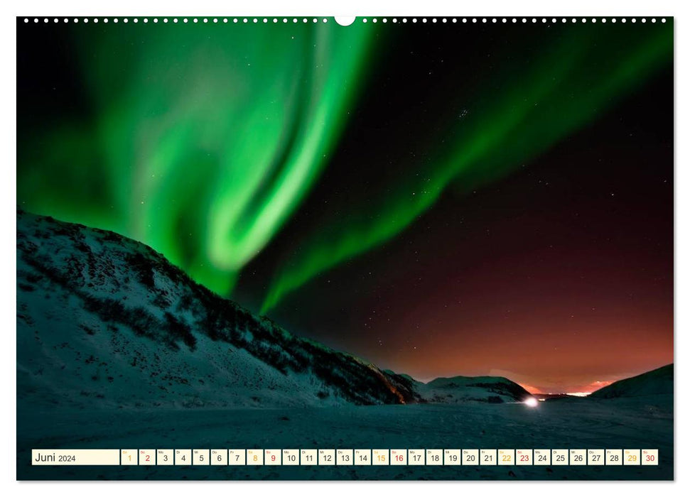 Starry sky in magical light - Northern Lights and Milky Way (CALVENDO wall calendar 2024) 