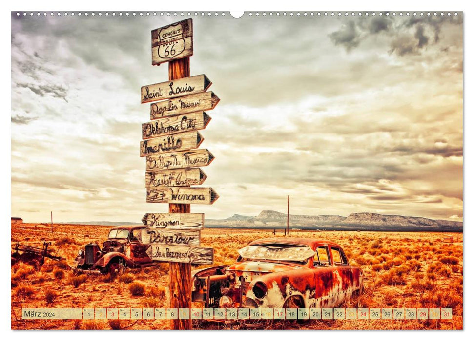 Nostalgia on 2451 miles - Route 66 (CALVENDO wall calendar 2024) 