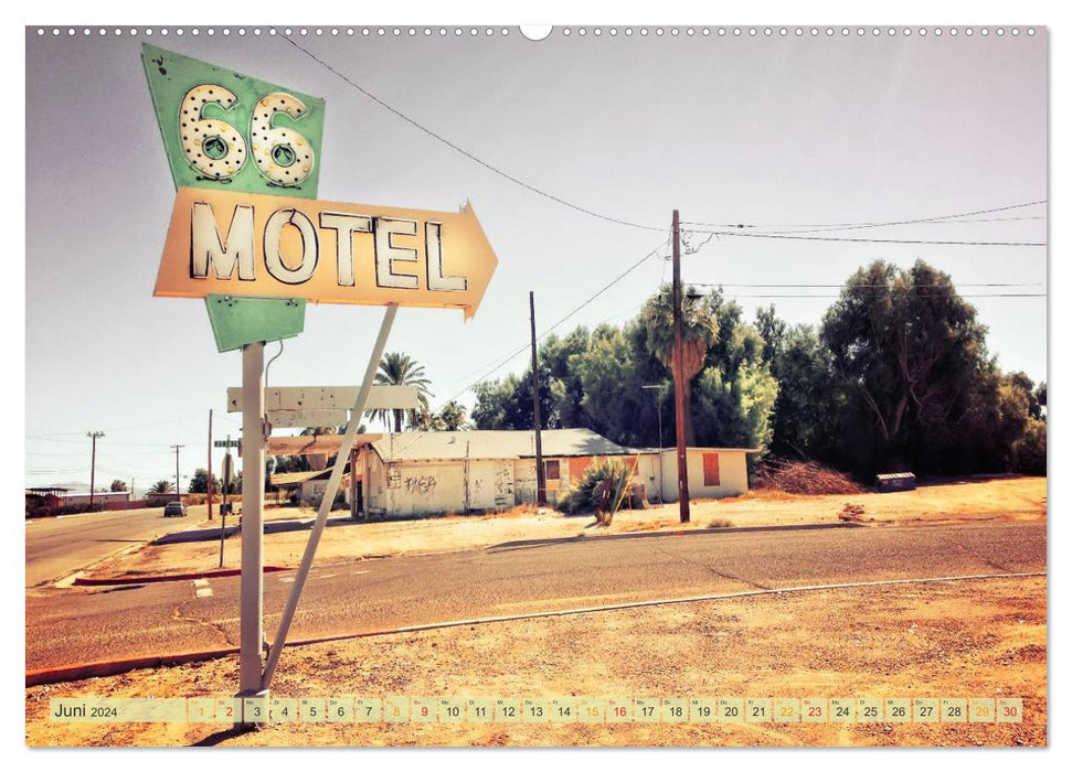 Nostalgie auf 2451 Meilen - Route 66 (CALVENDO Wandkalender 2024)