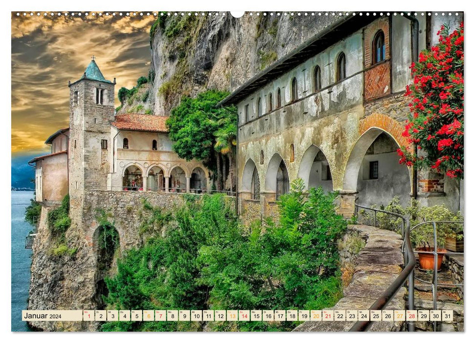 European monasteries - eternal beauties (CALVENDO Premium Wall Calendar 2024) 