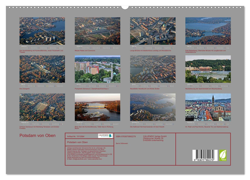 Potsdam from above (CALVENDO Premium Wall Calendar 2024) 