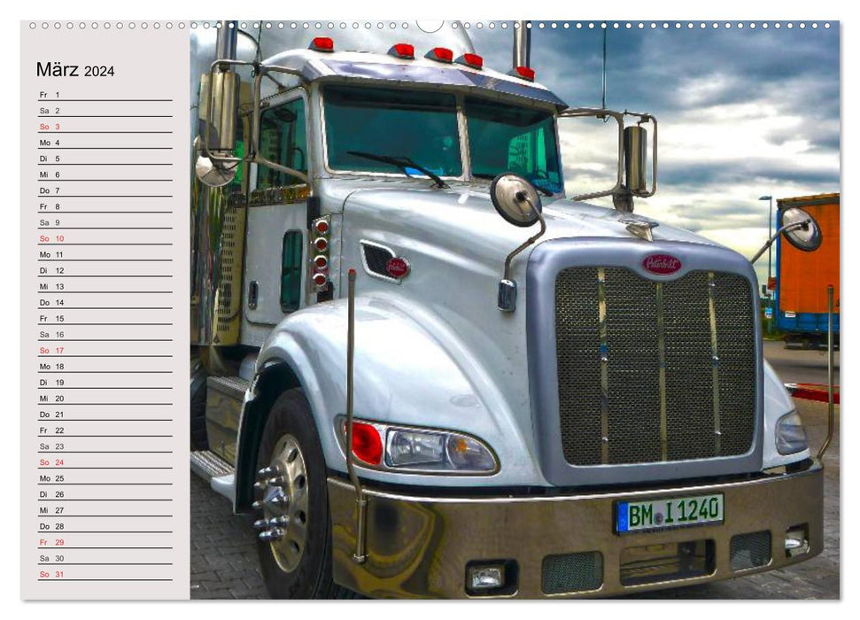 US-Trucks. Faszination Langhauber (CALVENDO Premium Wandkalender 2024)