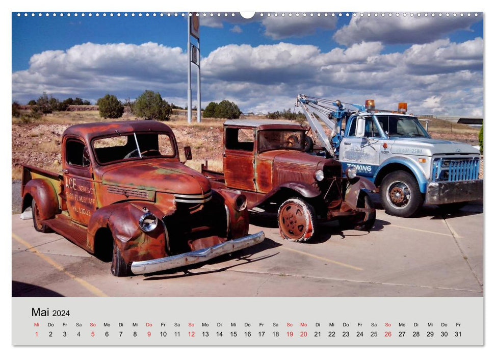 Rostige Autos. Faszination U.S. Wracks (CALVENDO Premium Wandkalender 2024)