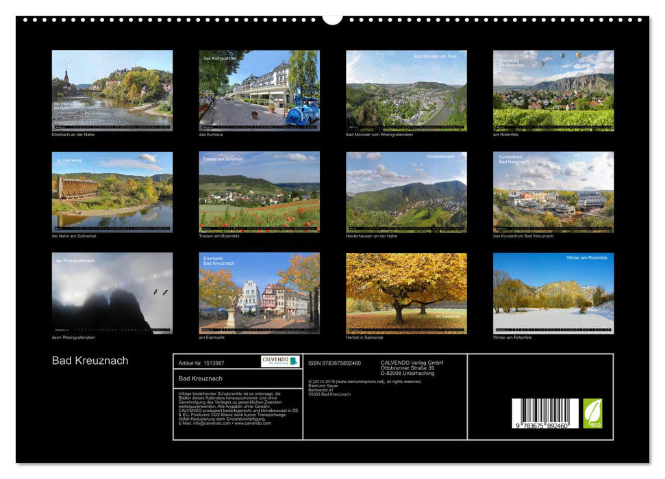 Bad Kreuznach - Kurstadt im Panorama (CALVENDO Premium Wandkalender 2024)