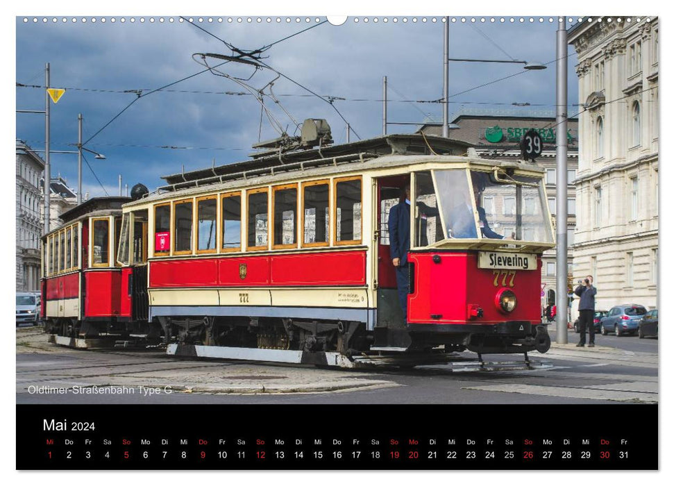 Historische Straßenbahnen in Wien (CALVENDO Wandkalender 2024)