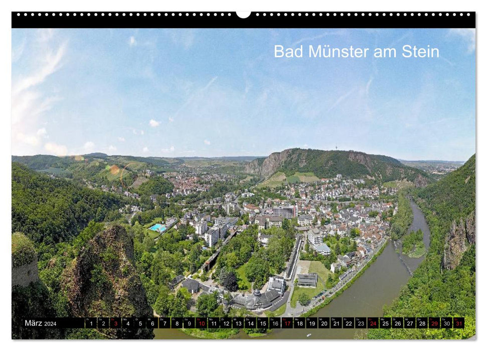 Bad Kreuznach - Kurstadt im Panorama (CALVENDO Wandkalender 2024)