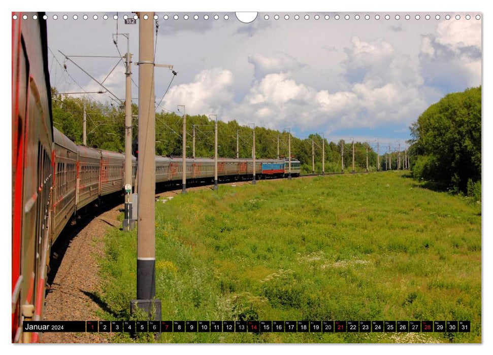 Der Transsibirische Eisenbahn Kalender (CALVENDO Wandkalender 2024)